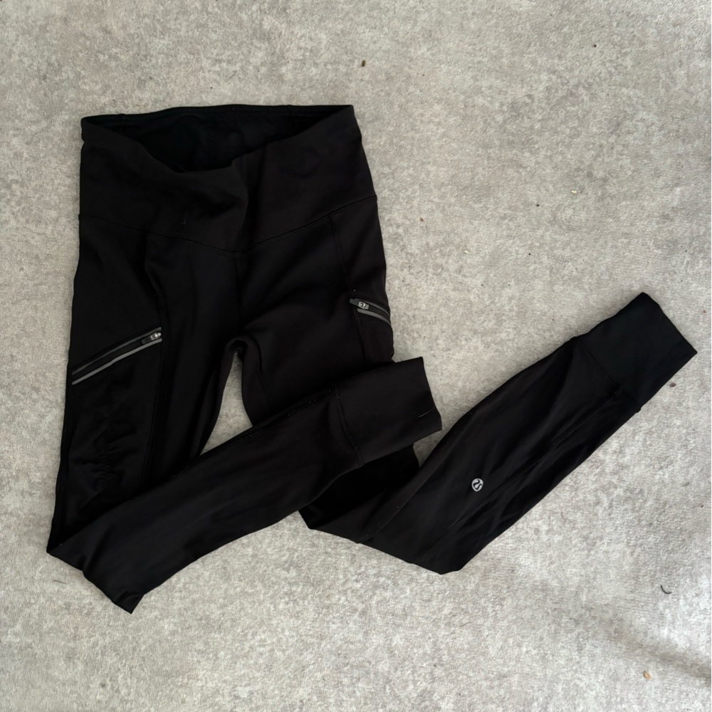 Lululemon Black tights with side zippers
